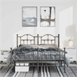 vidaXL Rectangular Powder-Coated Steel Full Bed Frame in Black