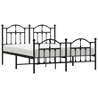 vidaXL Rectangular Powder-Coated Steel Full Bed Frame in Black