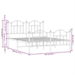 vidaXL Rectangular Powder-Coated Steel Full Bed Frame in Black