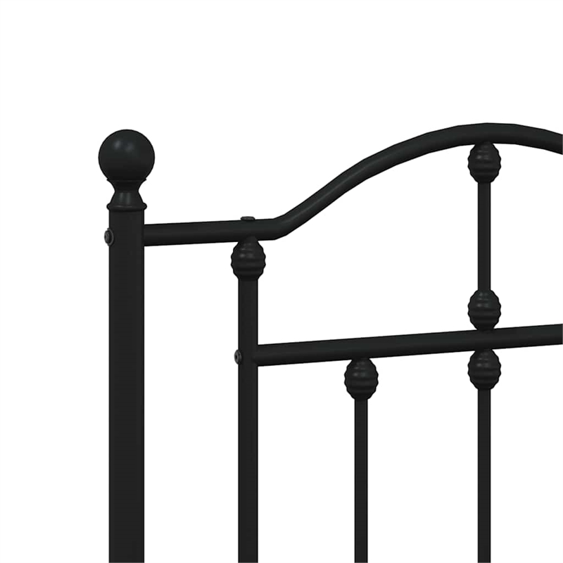 vidaXL Rectangular Powder-Coated Steel King Bed Frame in Black