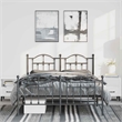 vidaXL Rectangular Powder-Coated Steel King Bed Frame in Black