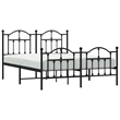 vidaXL Rectangular Powder-Coated Steel King Bed Frame in Black