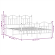vidaXL Rectangular Powder-Coated Steel King Bed Frame in Black