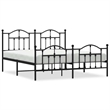 vidaXL Powder-Coated Steel King Bed Frame in Black