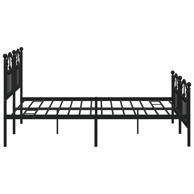 vidaXL Powder-Coated Steel King Bed Frame in Black