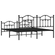 vidaXL Powder-Coated Steel King Bed Frame in Black