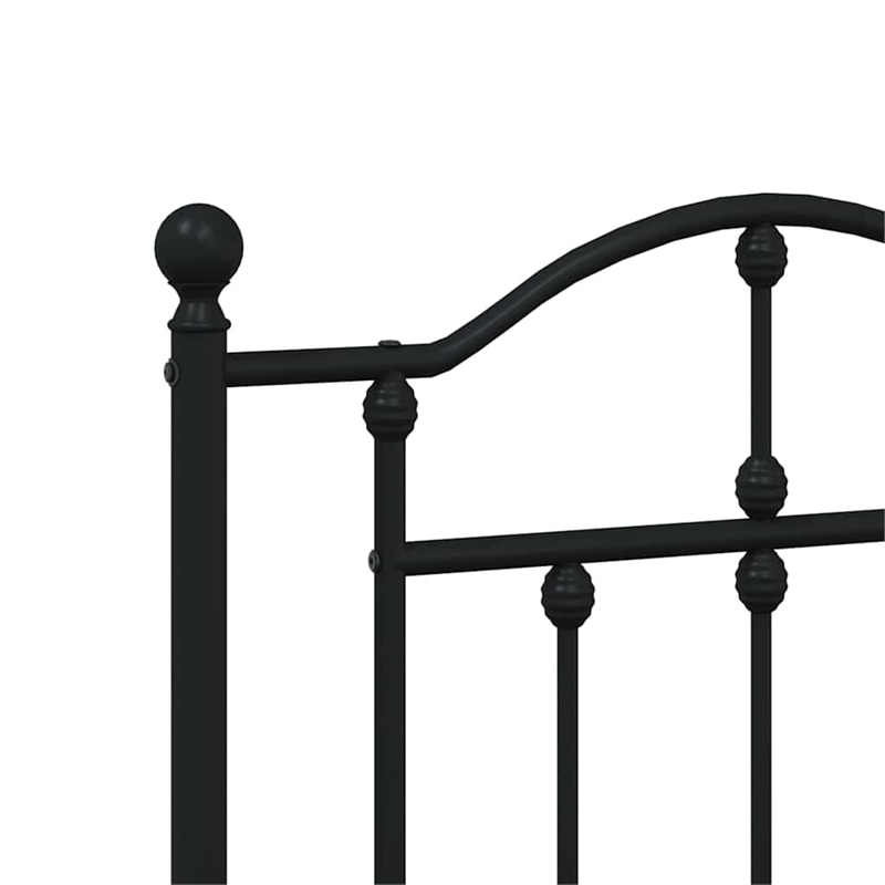 vidaXL Powder-Coated Steel King Bed Frame in Black
