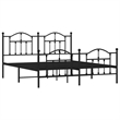vidaXL Powder-Coated Steel King Bed Frame in Black