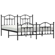 vidaXL Powder-Coated Steel King Bed Frame in Black