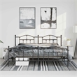 vidaXL Powder-Coated Steel King/Double Bed Frame in Black