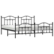 vidaXL Powder-Coated Steel King/Double Bed Frame in Black