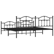 vidaXL Powder-Coated Steel King/Double Bed Frame in Black
