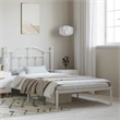 vidaXL Rectangular Steel Single Bed Frame in White