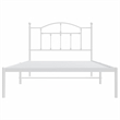 vidaXL Rectangular Powder-Coated Steel Twin Bed Frame in White
