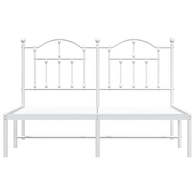 vidaXL Powder-Coated Steel Full/Double Bed Frame in White