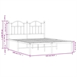 vidaXL Powder-Coated Steel Full/Double Bed Frame in White
