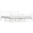 vidaXL 76.0 x 80.0 White Powder-Coated Steel Bed Frame in White
