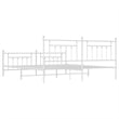 vidaXL 76.0 x 80.0 White Powder-Coated Steel Bed Frame in White