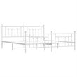 vidaXL 76.0 x 80.0 White Powder-Coated Steel Bed Frame in White