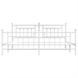 vidaXL 76.0 x 80.0 White Powder-Coated Steel Bed Frame in White