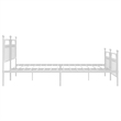 vidaXL 76.0 x 80.0 White Powder-Coated Steel Bed Frame in White