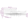 vidaXL 76.0 x 80.0 White Powder-Coated Steel Bed Frame in White