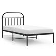 vidaXL Powder-Coated Steel Single Bed Frame in Black