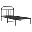 vidaXL Powder-Coated Steel Single Bed Frame in Black