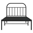 vidaXL Powder-Coated Steel Single Bed Frame in Black