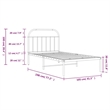 vidaXL Powder-Coated Steel Single Bed Frame in Black