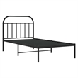 vidaXL Powder-Coated Steel Single Bed Frame in Black