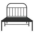 vidaXL Powder-Coated Steel Single Bed Frame in Black