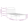 vidaXL Powder-Coated Steel Single Bed Frame in Black