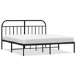 vidaXL Powder-Coated Steel Cal King/Double Bed Frame in Black