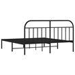 vidaXL Powder-Coated Steel Cal King/Double Bed Frame in Black