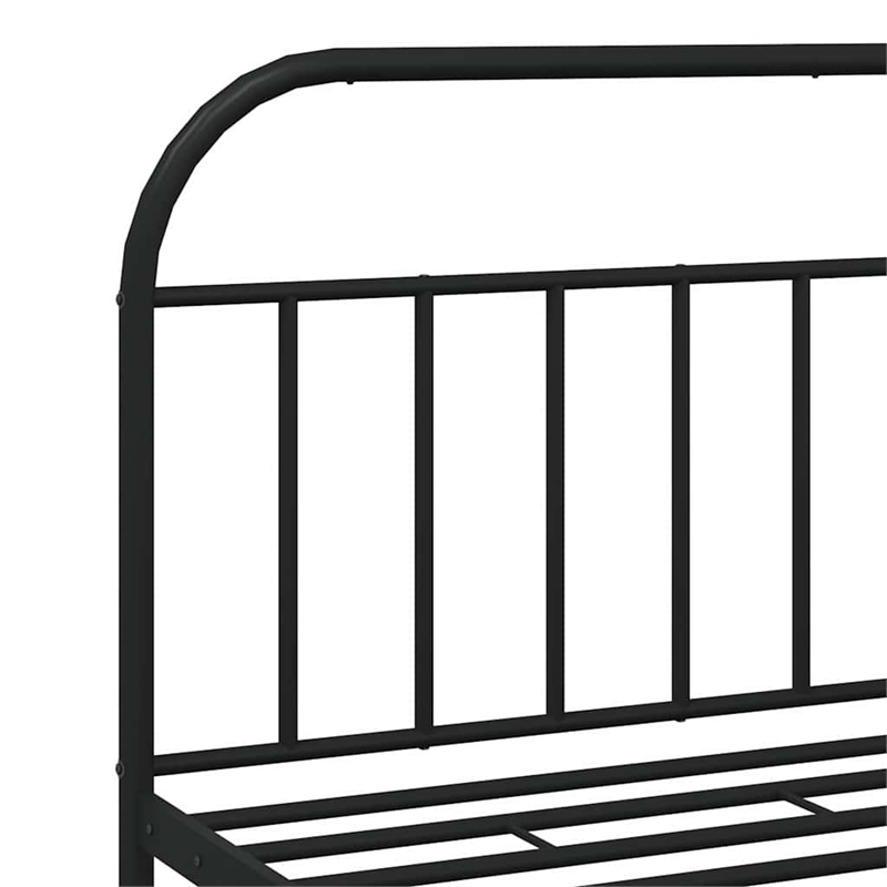 vidaXL Powder-Coated Steel Cal King/Double Bed Frame in Black