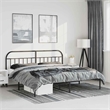 vidaXL Powder-Coated Steel Cal King/Double Bed Frame in Black