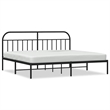 vidaXL Rectangular Powder-Coated Steel Full Bed Frame in Black