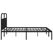 vidaXL Rectangular Powder-Coated Steel Full Bed Frame in Black