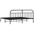 vidaXL Rectangular Powder-Coated Steel Full Bed Frame in Black