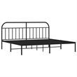 vidaXL Rectangular Powder-Coated Steel Full Bed Frame in Black