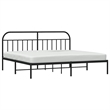 vidaXL Rectangular Powder-Coated Steel Full Bed Frame in Black