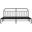 vidaXL Rectangular Powder-Coated Steel Full Bed Frame in Black