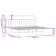 vidaXL Rectangular Powder-Coated Steel Full Bed Frame in Black
