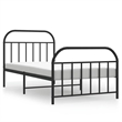 vidaXL Engineered wood Twin Bed Frame in Black
