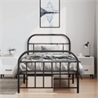 vidaXL Engineered wood Twin Bed Frame in Black
