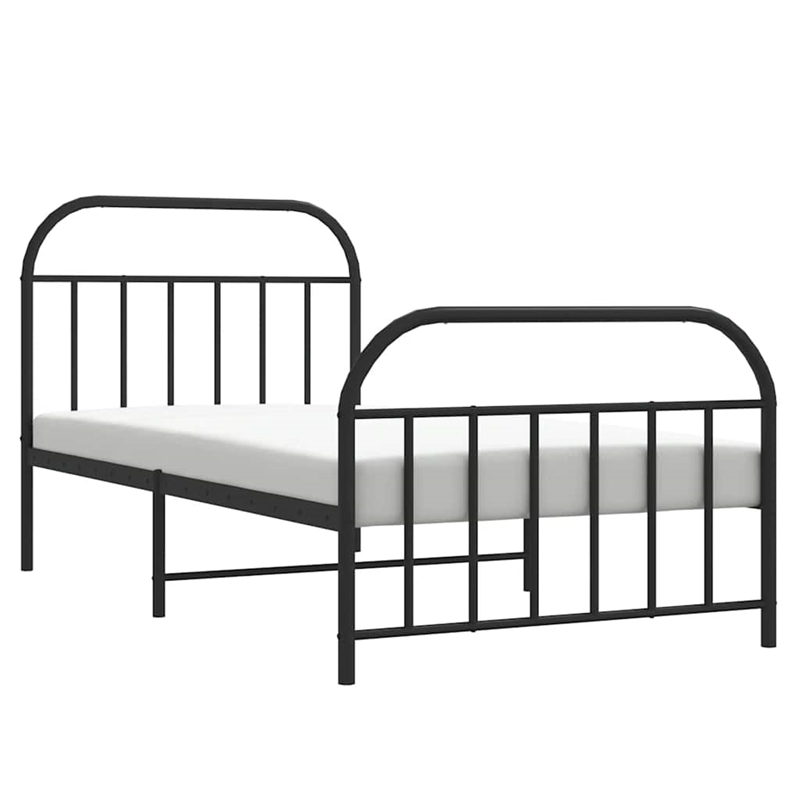vidaXL Engineered wood Twin Bed Frame in Black