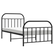 vidaXL Engineered wood Twin Bed Frame in Black