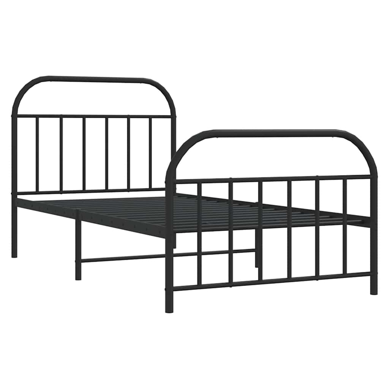 vidaXL Engineered wood Twin Bed Frame in Black