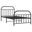 vidaXL Engineered wood Twin Bed Frame in Black